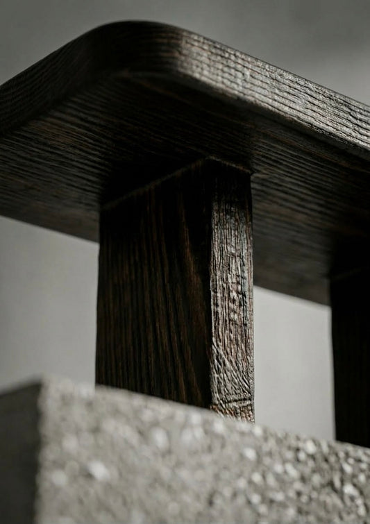 Kyro Studio The Relic Mono Black - Shou Sugi Ban Wood Pedestal